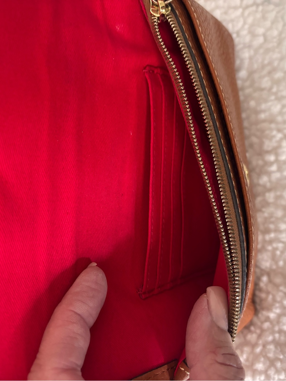 Dooney & Bourke Pebbled Leather Wristlet in Cognac - Picture 3 of 4